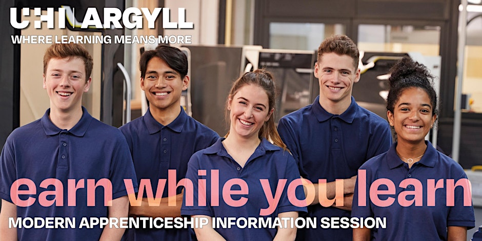 Students smiling in a workshop, with the words 