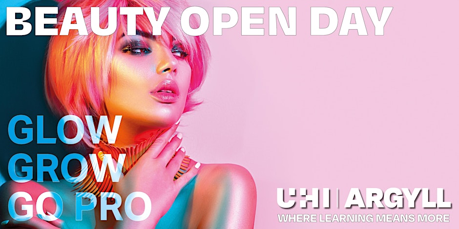 Woman wearing editorial makeup, with the text 